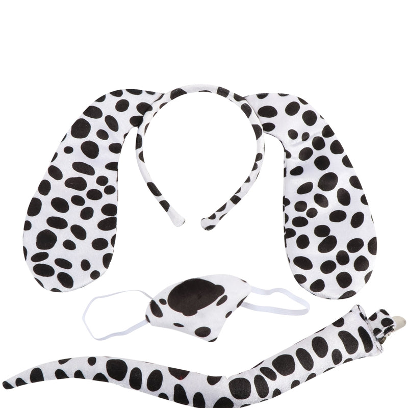 Dog Kit Dalmatian w/ Clip-on Tail (3pc) 