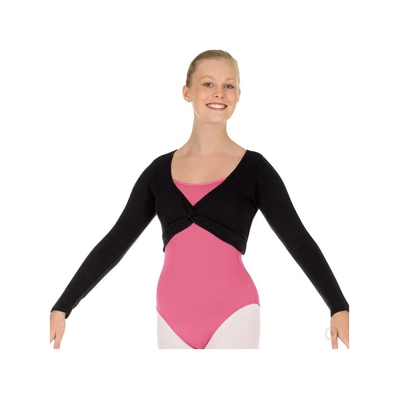 Twist Front Crop Sweater Adult Black