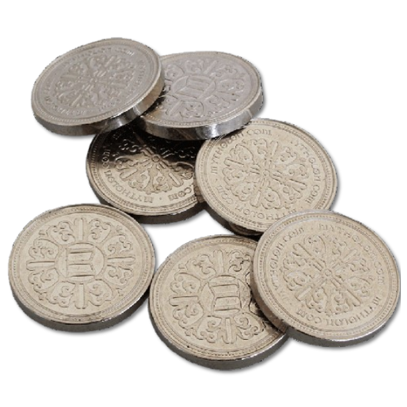 Silver Coins for LARP (Set of 10)