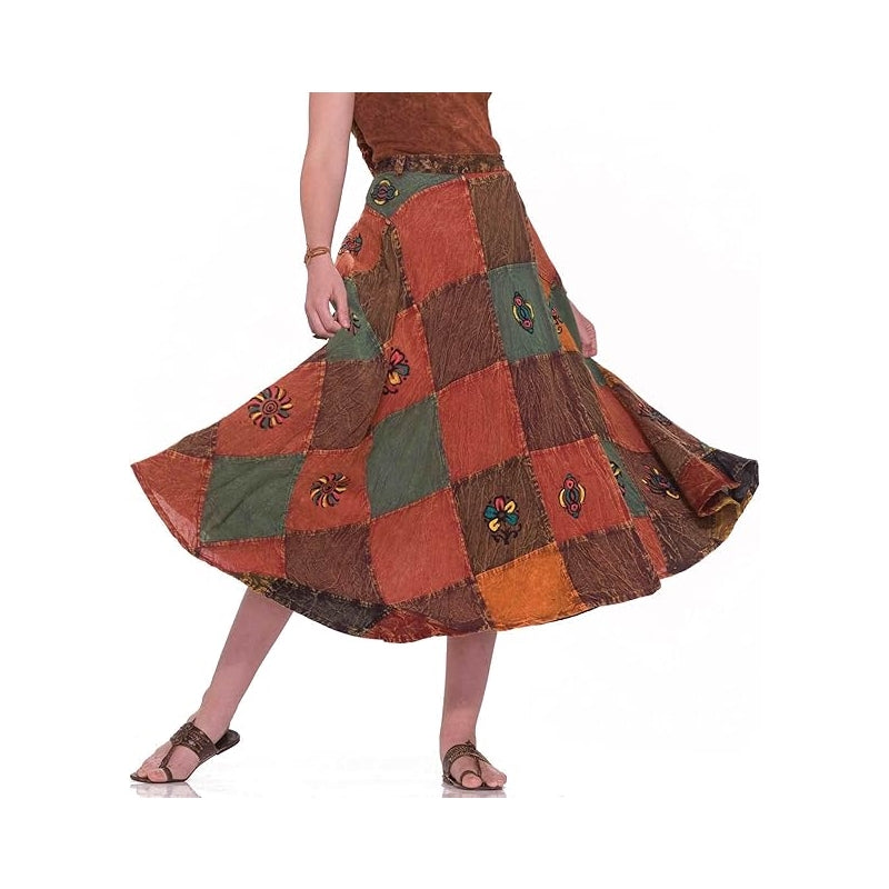 Patchwork 60's Wrap Skirt