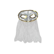 White Half Mask with Veil