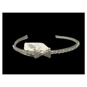 Rhinestone Bow Headband Silver 