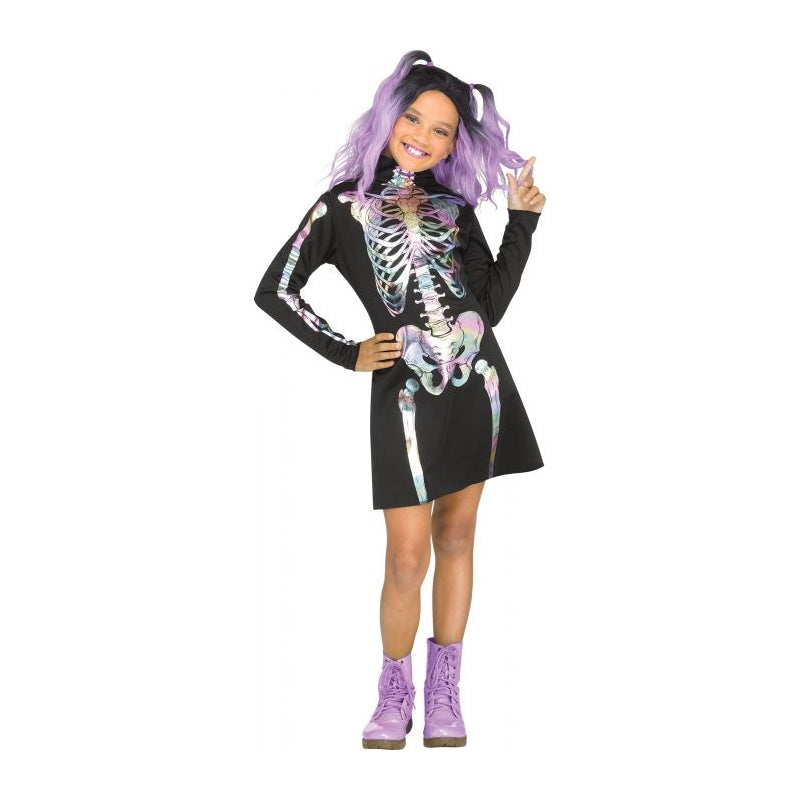 Holographic Skeleton Childs Costume