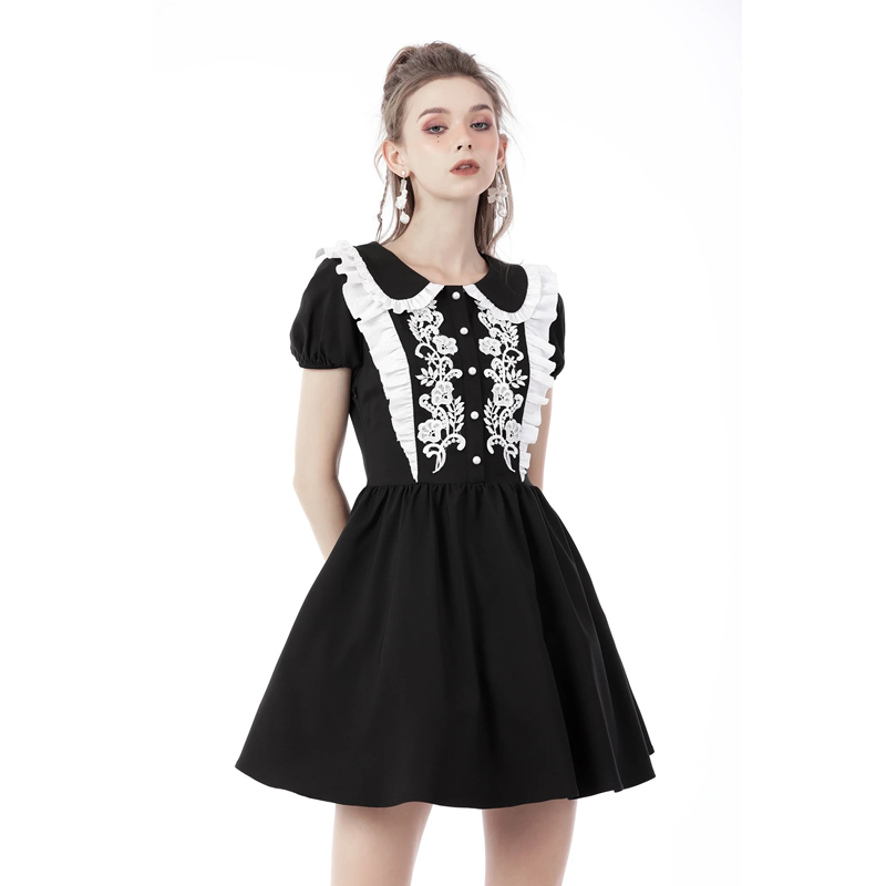 Gothic Embroidered Contrast Dress Adult