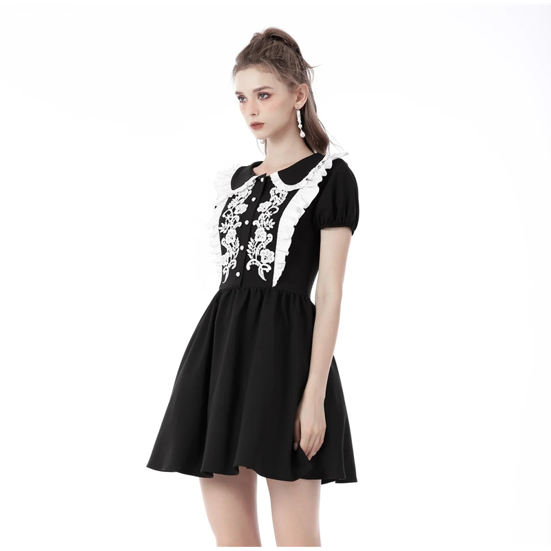 Gothic Embroidered Contrast Dress Adult