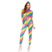 Rainbow Hooded Bodysuit Adult