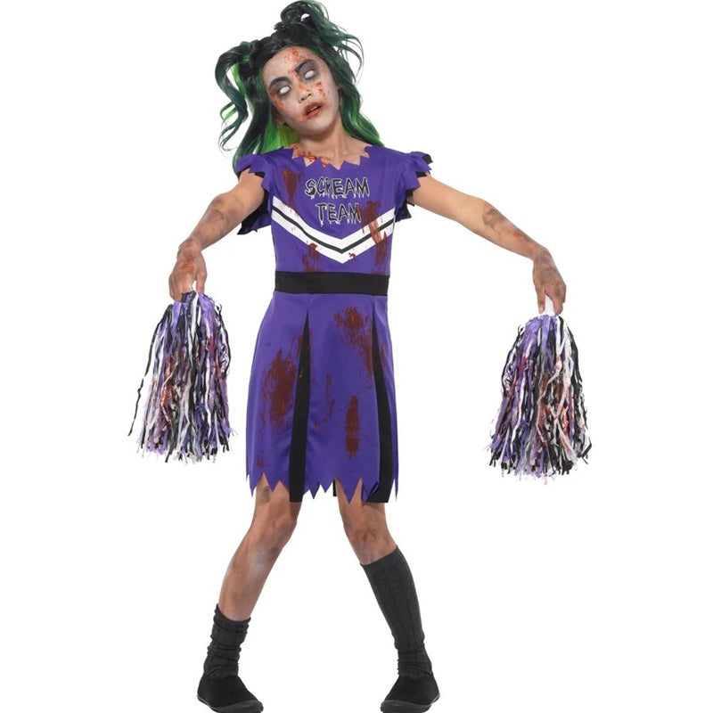 Dark Cheerleader Black/Purple Child Costume