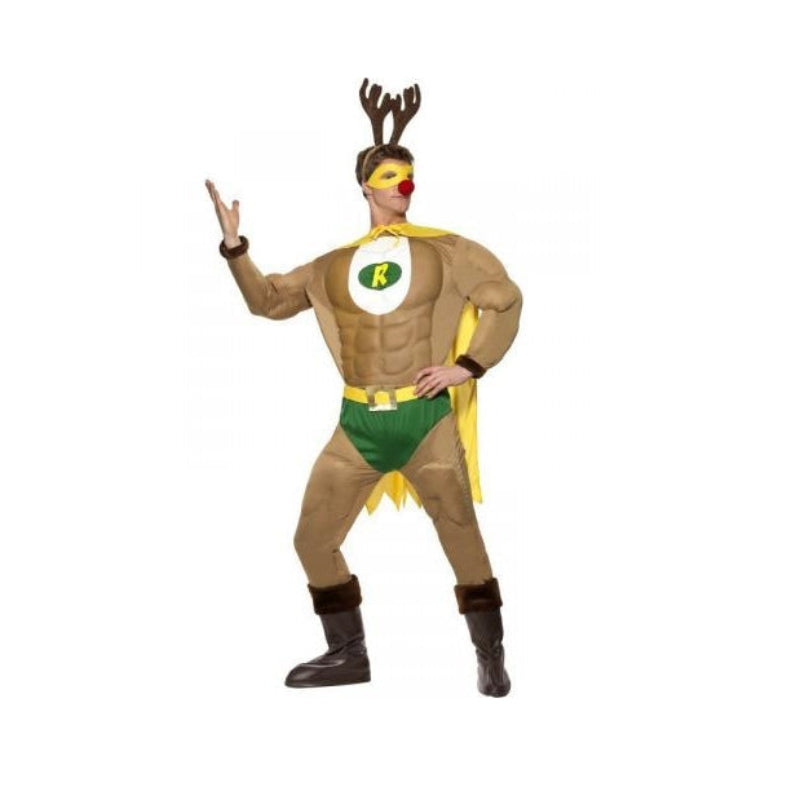 Reindeer with Antlers Brown Adult Costume Size Large