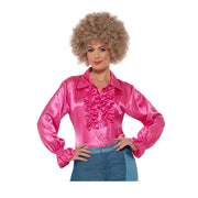 Satin Ruffled Shirt Women's Adult Size Small