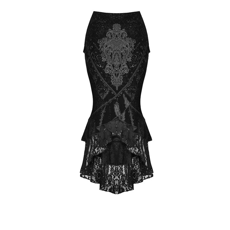 Gothic Classic Jaquard Tail Skirt Adult Black 