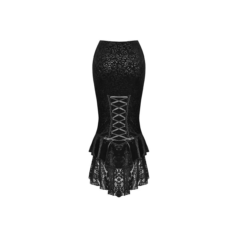 Gothic Classic Jaquard Tail Skirt Adult Black 