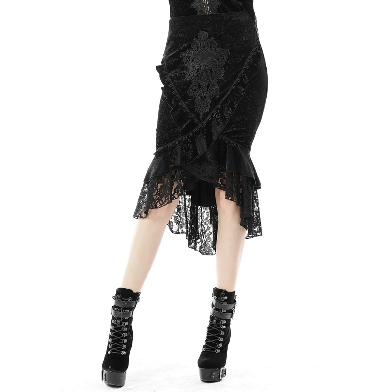 Gothic Classic Jaquard Tail Skirt Adult Black 