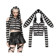 Prison Bunny Striped Crop Top Adult XL
