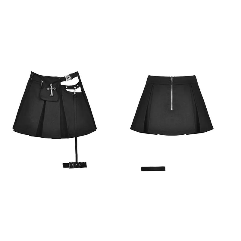 Rebel Rock Black Pleated Skirt Adult 