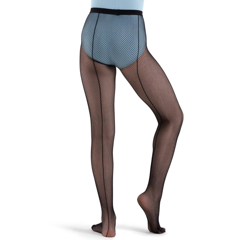 Seamed Fishnet Tight Child Black