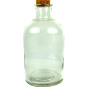 Glass Bottle w/Cork Stopper 8.25" 