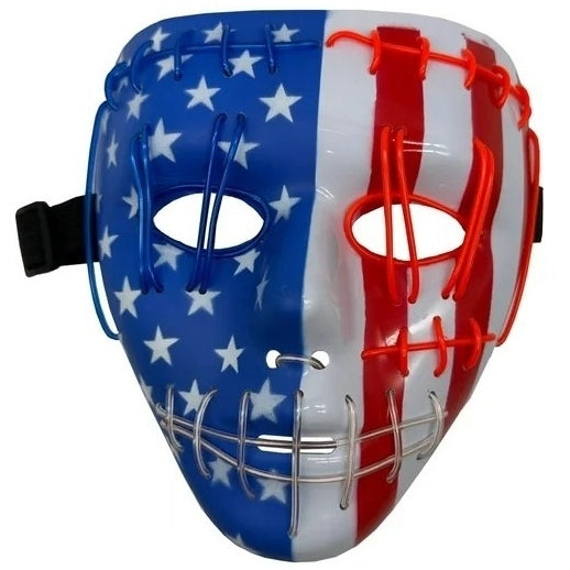 American Flag Mask RWB Light Up