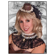 Steampunk Top Hat with Veil Brown/Cream