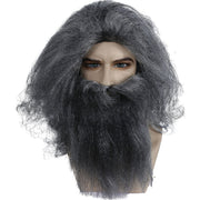 Coal Miner Wig & Beard Set Grey 