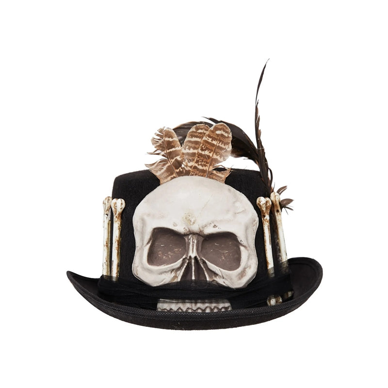 Skull and Bone Top Hat Black Adult