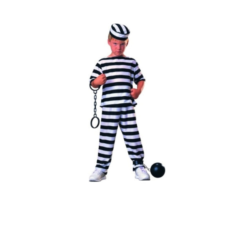 Prisoner Boy 3pc Black and White Child Costume