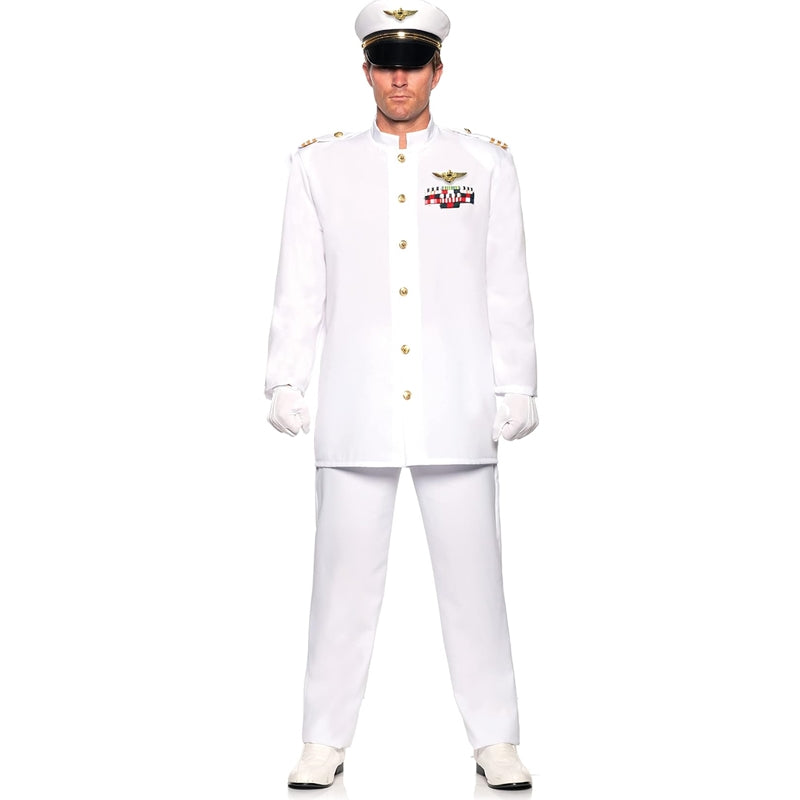 Navy Admiral White 4pc Adult Costume