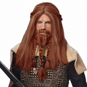 Viking Wig & Beard Auburn 