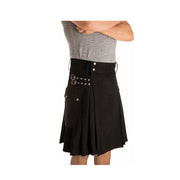 Utility Kilt with Cargo Pockets Black Adult