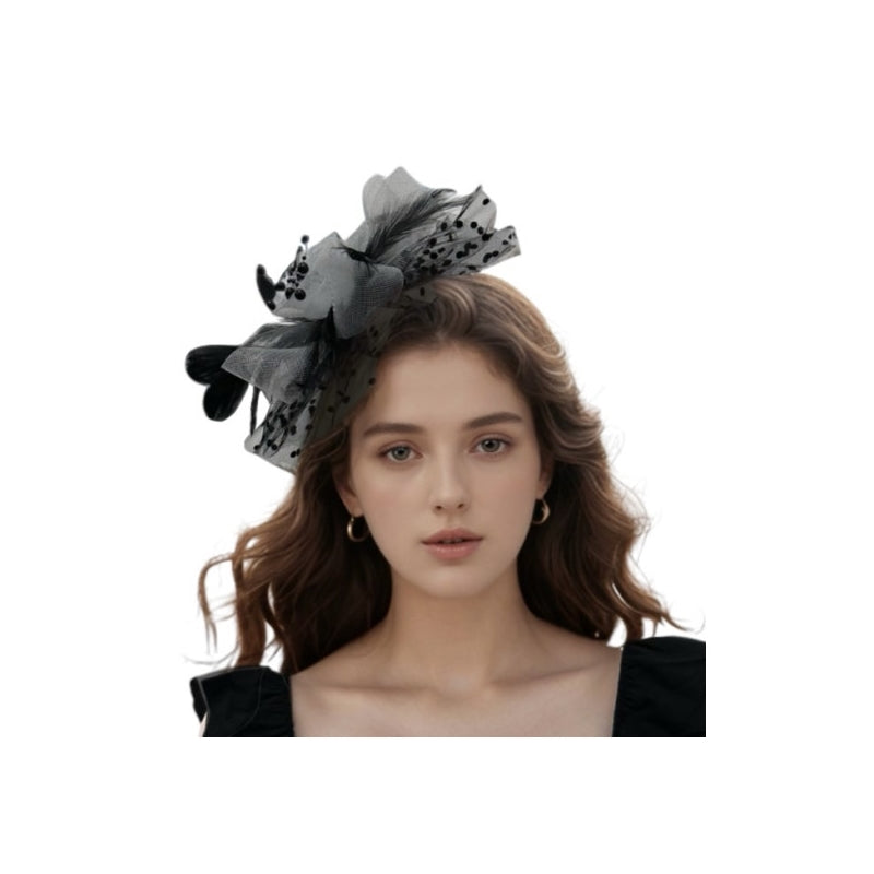 Fascinator Feather Headband with Veil