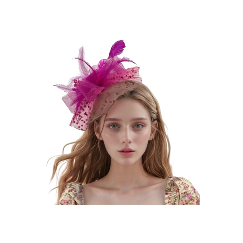 Fascinator Feather Headband with Veil