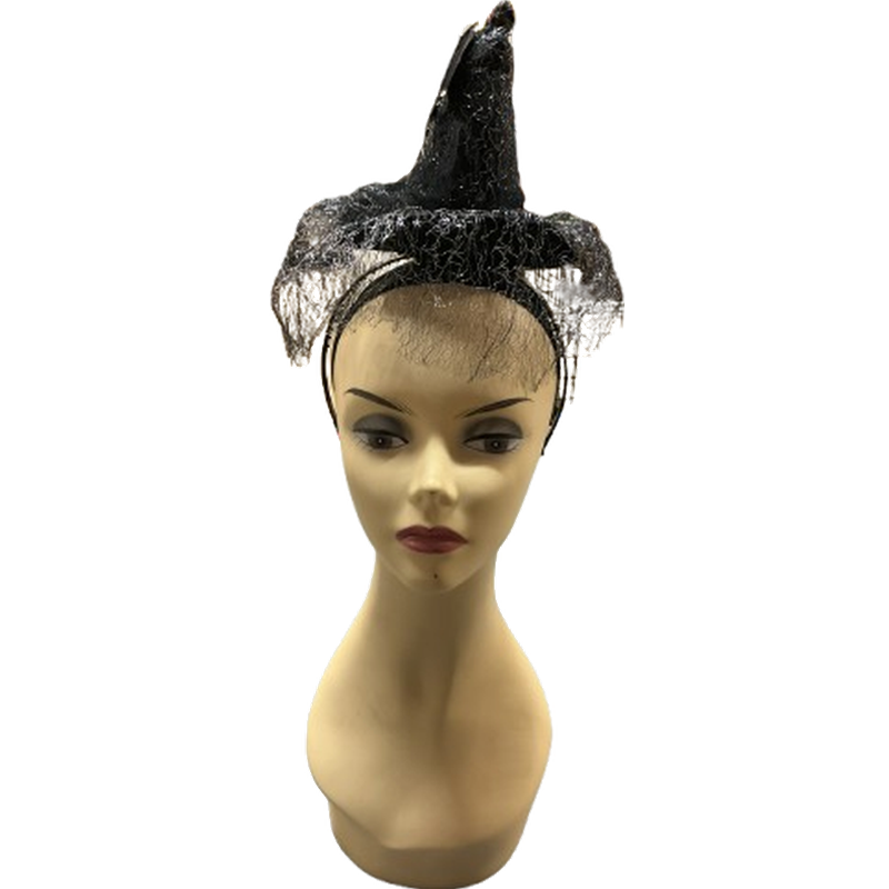 Mini Veil Witch Hat Headband 