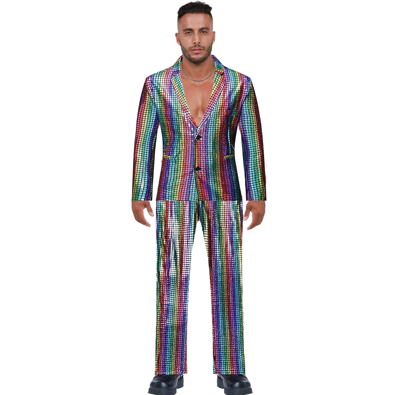 Groovy Guy Rainbow Disco Suit Adult Costume