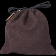 Wool Drawstring Pouch Brown 
