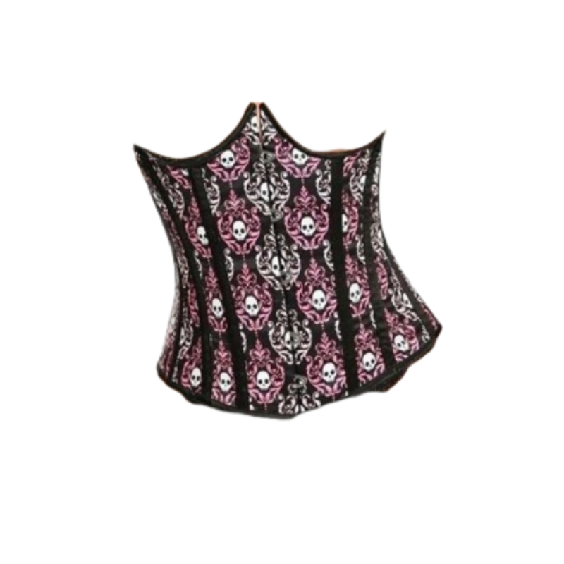 Skull Print Underbust Corset Adult Size Small