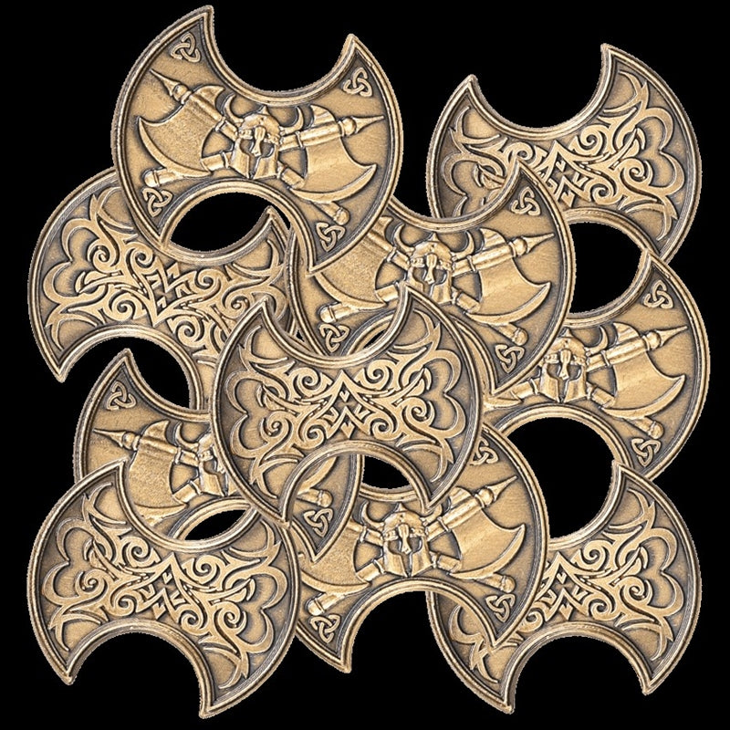 Set of 10 Gold Barbarian LARP Coins 