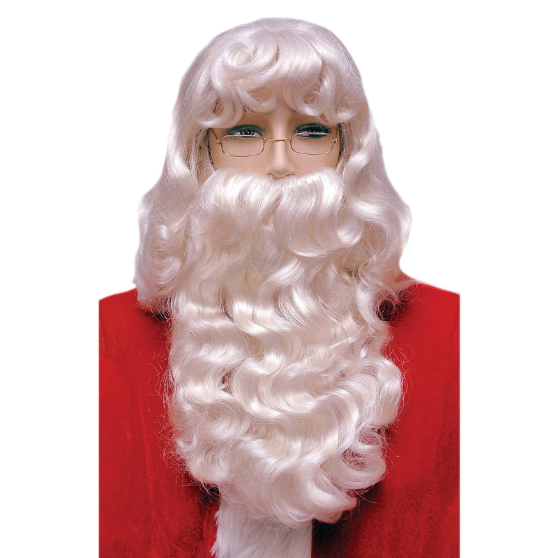 Super Deluxe Extra Large Santa Wig and Beard Set