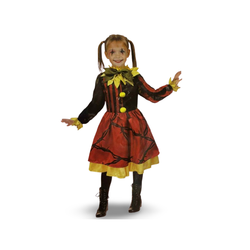 Dark Carnival Clown Girl Kids Costume