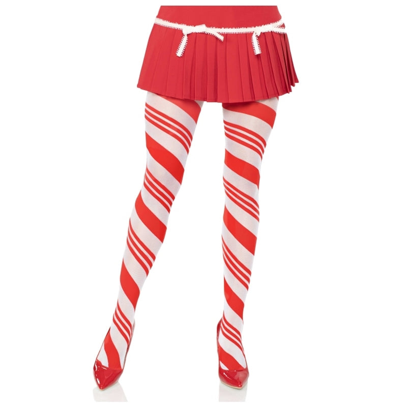 Candy Cane Striped Tights