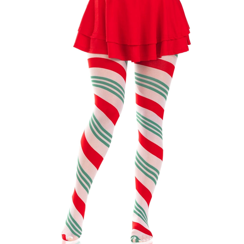 Holiday Ribbon Striped Tights