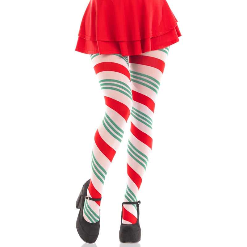 Holiday Ribbon Striped Tights