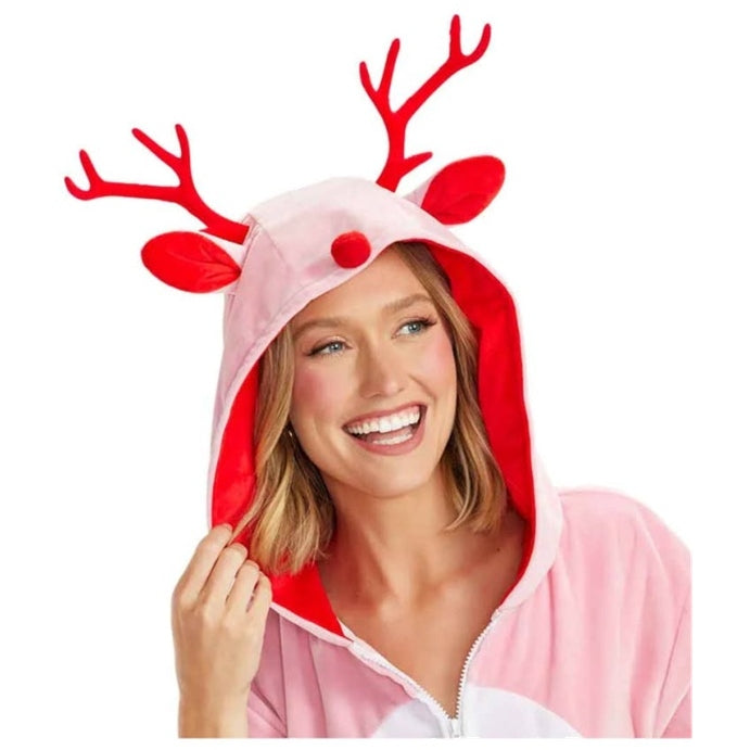 Women’s Pink Rudolph Jumpsuit