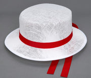 White Straw Gondolier Hat