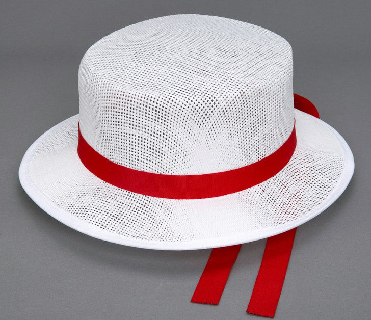 White Straw Gondolier Hat