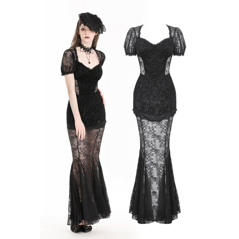 Gothic Lace Mermaid Dress Adult