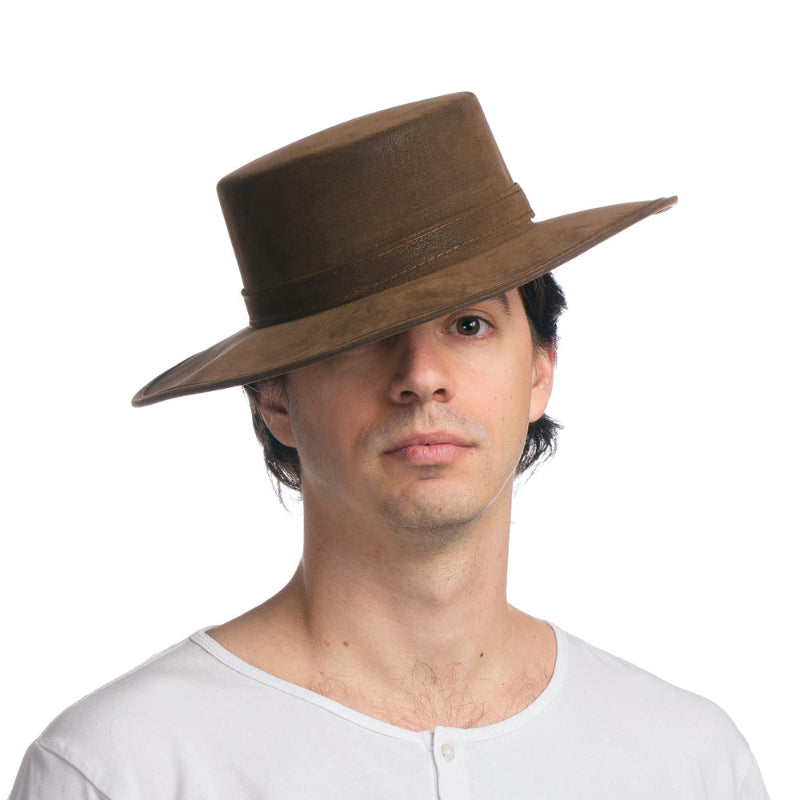 Faux Leather Spanish Hat