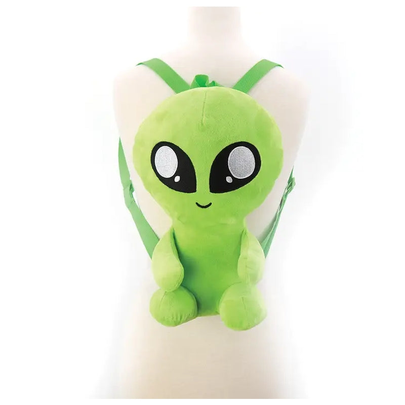 Baby Alien Stuffed Backpack On back