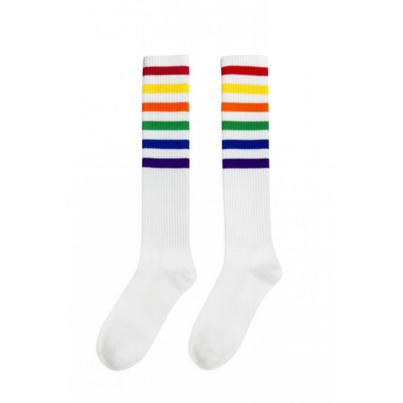 Rainbow Knee High Striped Socks