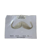 White Human Hair Blend Handlebar Moustache