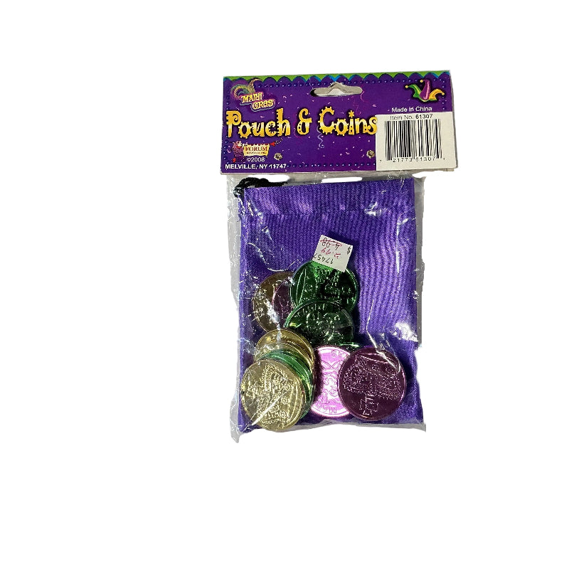Mardi Gras Pouch and Coins