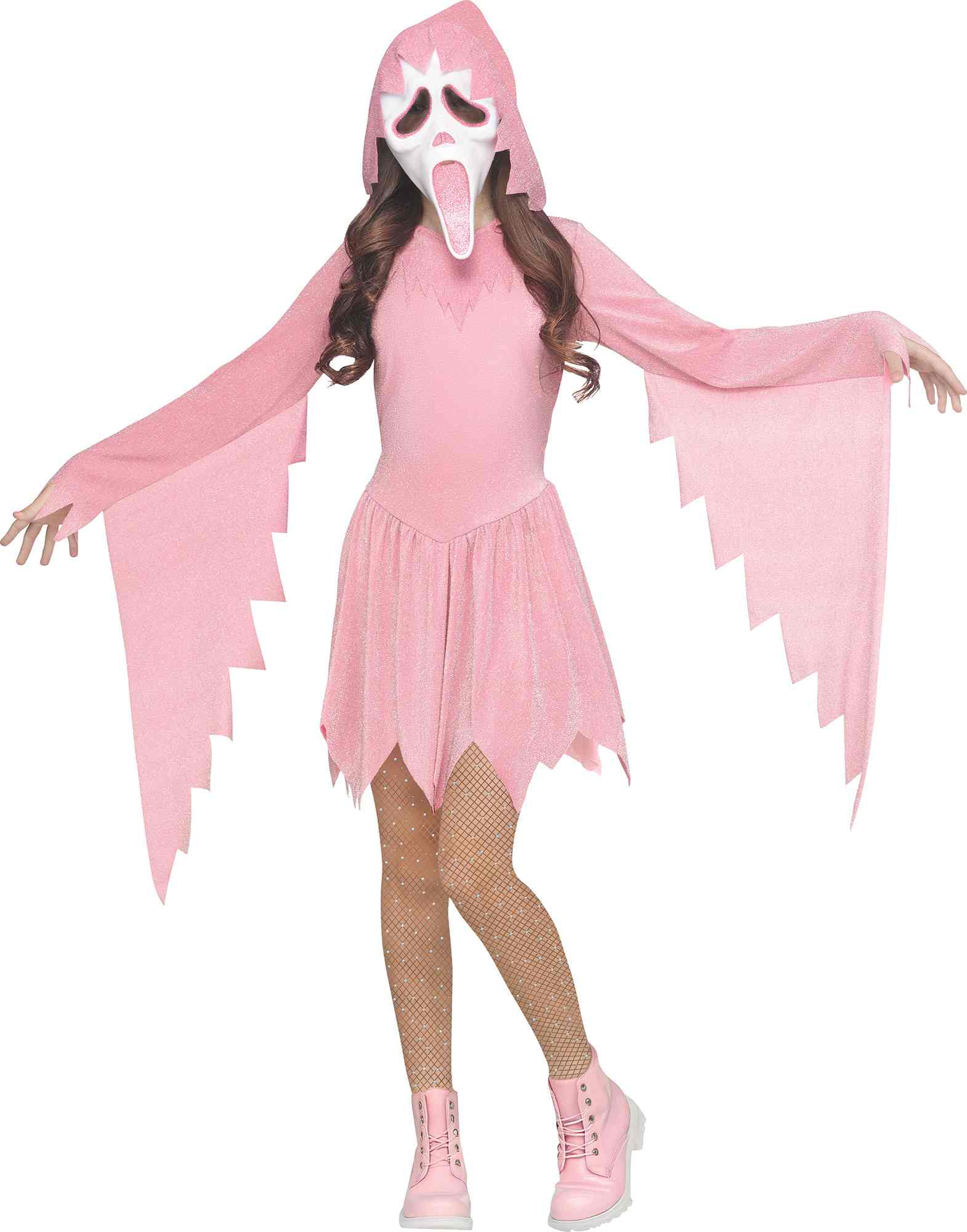Pastel Pink Sparkle Ghost Face® for Kids